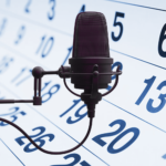 Microphone with calendar background