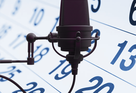 Microphone with calendar background
